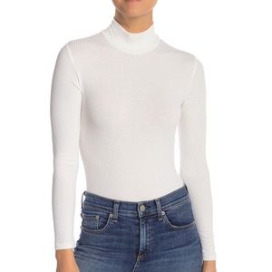 Nordstrom Elodie White Long Sleeve Bodysuit